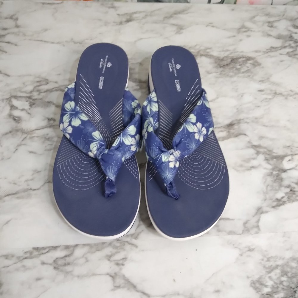 Clarks Women Arla Glison Thong Sandal Fabric Floral Cushion Soft Shoes Summer 11